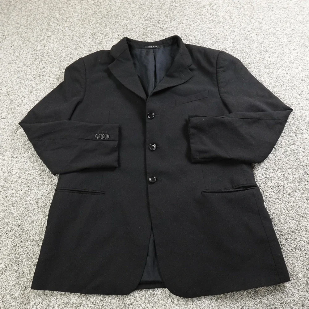 Armani Collezioni Blazer Mens 42‎ Black Wool Sport Coat Suit Top Jacket Italy